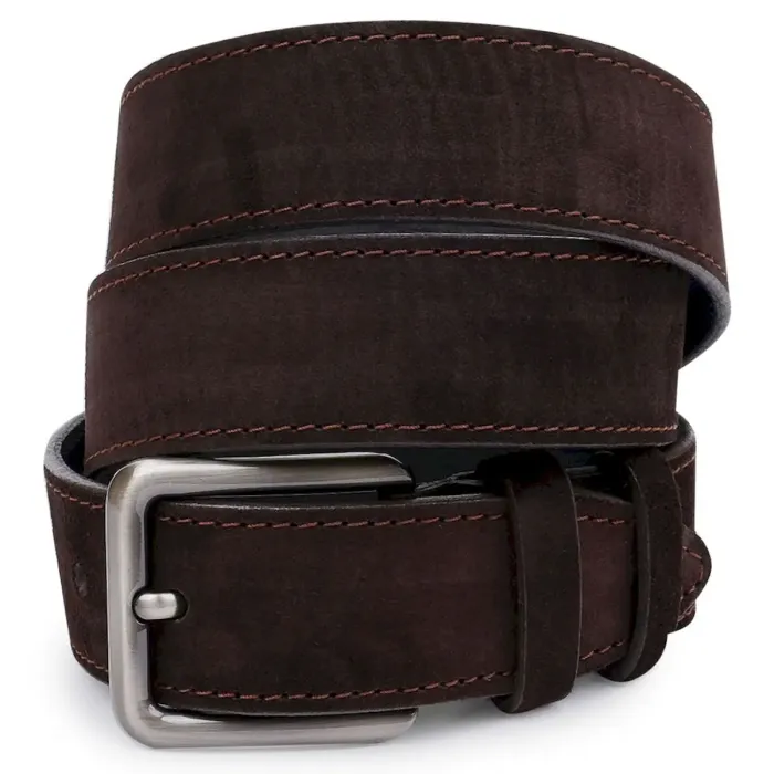 Мужской замшевый ремень Vintage 20739 Коричневый