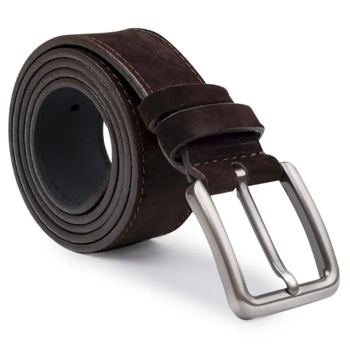 Мужской замшевый ремень Vintage 20739 Коричневый