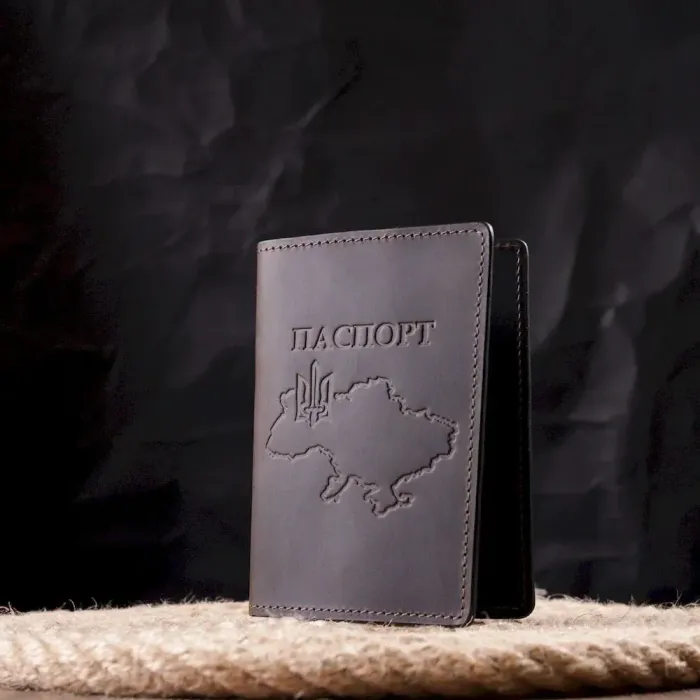 Надійна обкладинка на паспорт у вінтажній шкірі Карта GRANDE PELLE 16771 Коричнева