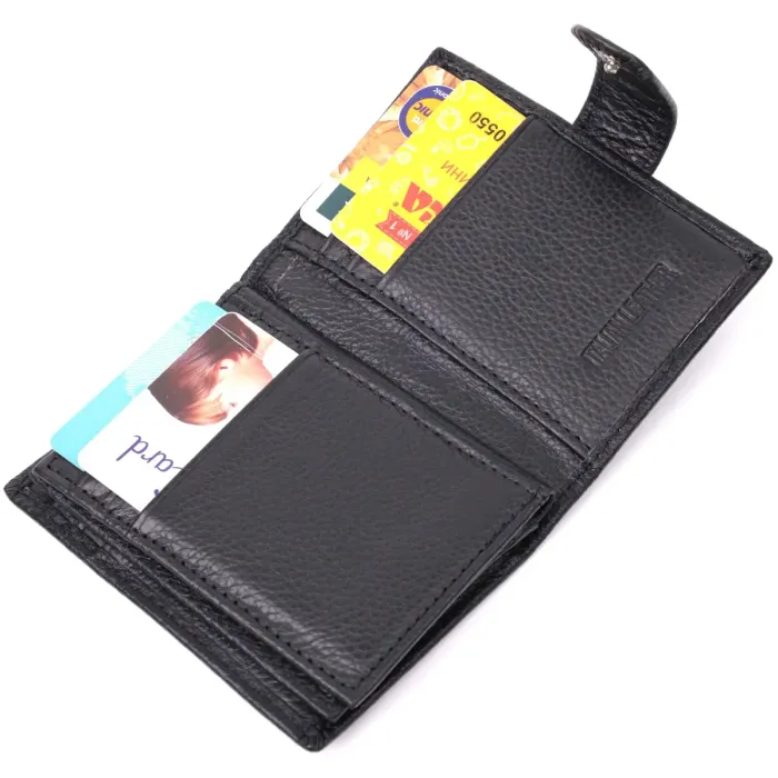 Надійна візитниця з натуральної шкіри ST Leather 22469 Чорний