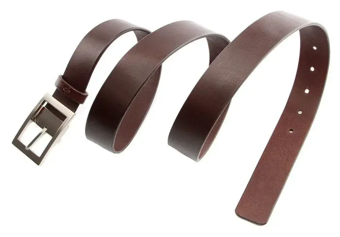 Надійний шкіряний італійський ремінь GRANDE PELLE 00242 Коричневий