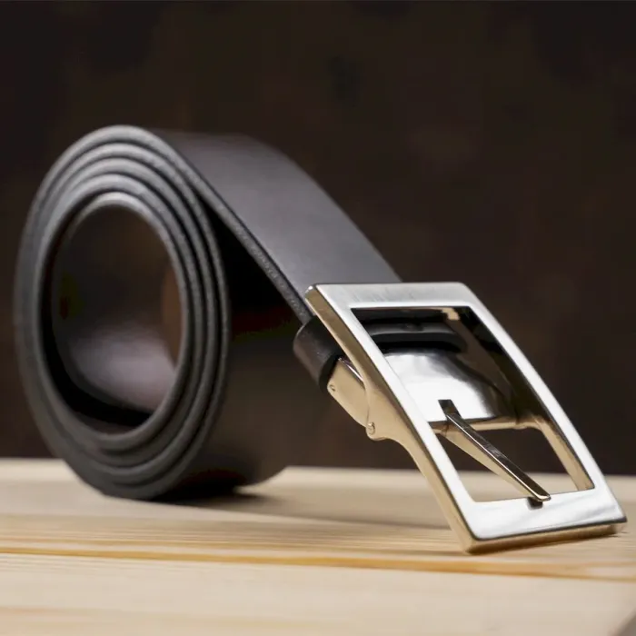 Надійний шкіряний італійський ремінь GRANDE PELLE 00242 Коричневий