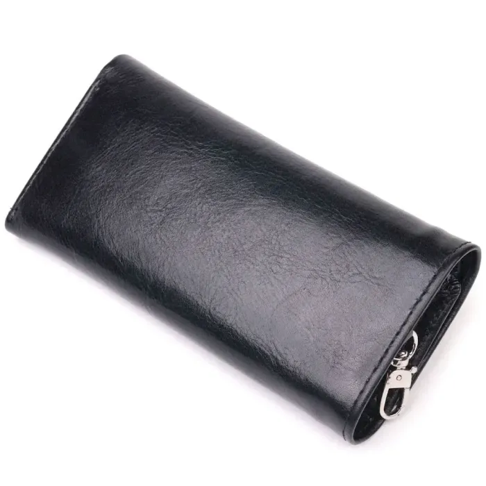 Надежный кошелек-ключница из натуральной гладкой кожи ST Leather 19415 Черный