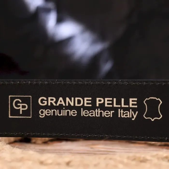 Надійний ремінь для чоловіків з натуральної шкіри Grande Pelle 21464 Чорний