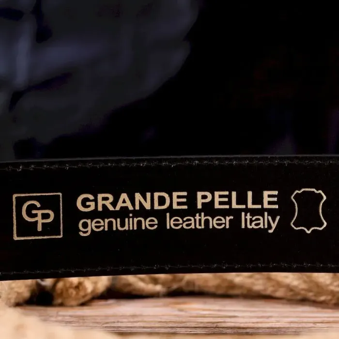 Надійний ремінь для чоловіків з натуральної шкіри Grande Pelle 21467 Чорний
