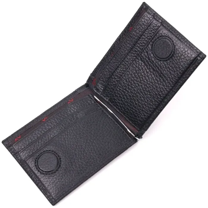 Надійний затискач для грошей з натуральної шкіри KARYA 21354 Чорний