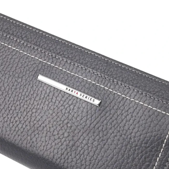 Надійний жіночий горизонтальний гаманець із натуральної шкіри KARYA 21095 Сірий