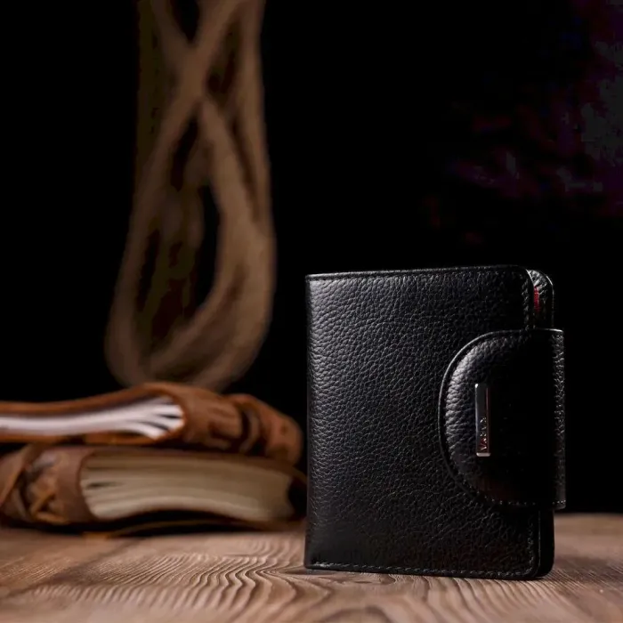 Надійний жіночий гаманець з натуральної шкіри KARYA 21126 Чорний