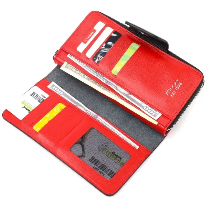 Надежный женский кошелек из натуральной кожи KARYA 21151 Черный