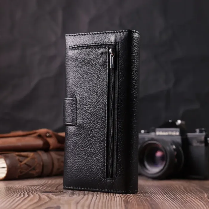 Надійний жіночий гаманець із натуральної шкіри ST Leather 22548 Чорний