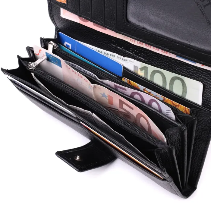 Надійний жіночий гаманець із натуральної шкіри ST Leather 22548 Чорний