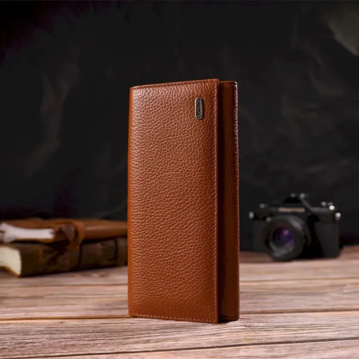 Надійний жіночий гаманець із натуральної зернистої шкіри CANPELLINI 21712 Коричневий