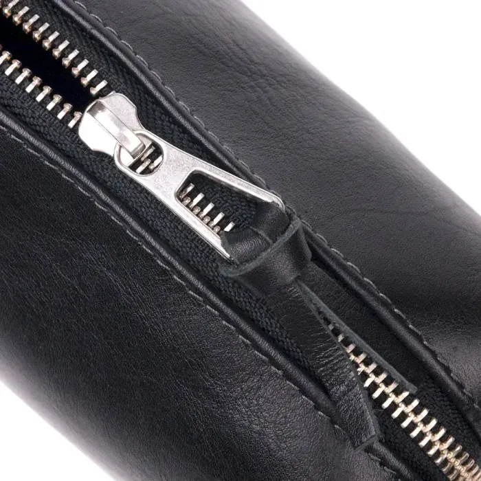 Невелика косметичка з гладкої шкіри на блискавці Україна GRANDE PELLE 16761 Чорна