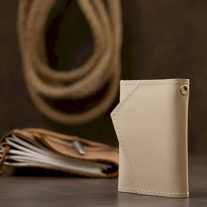 Невелика шкіряна ключниця GRANDE PELLE 11523 Бежевий