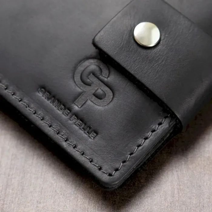 Невеликий чоловічий портмоне GRANDE PELLE 11566 Чорний