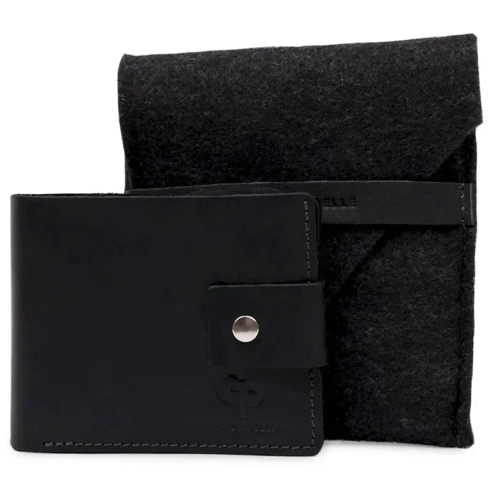 Невеликий чоловічий портмоне GRANDE PELLE 11566 Чорний