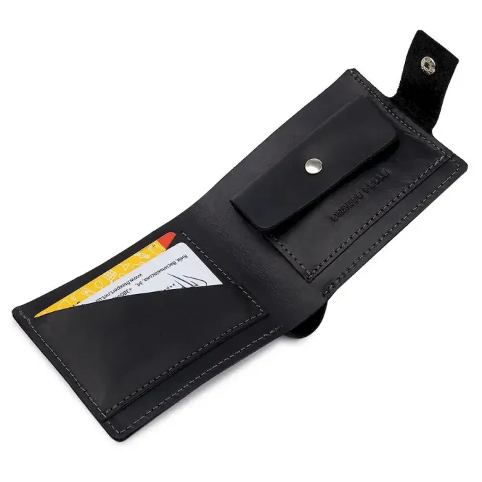 Невеликий чоловічий портмоне GRANDE PELLE 11566 Чорний