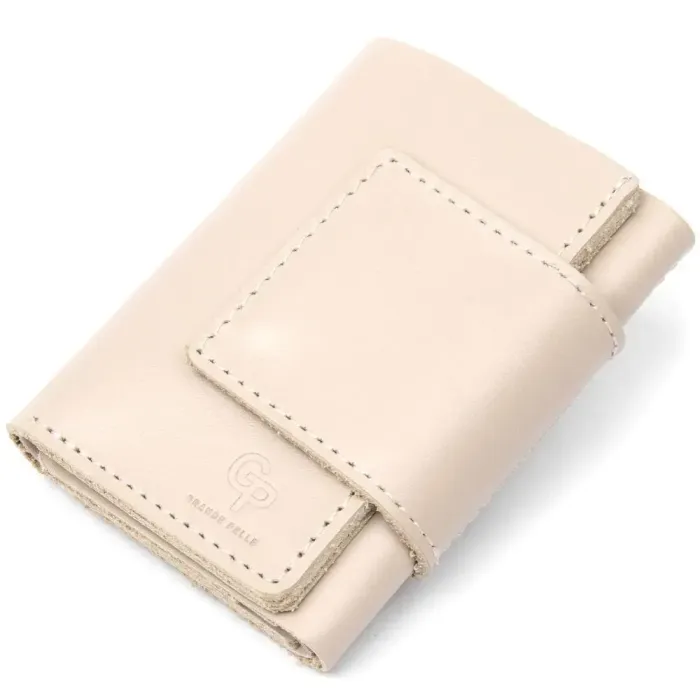Невеликий портмоне унісекс GRANDE PELLE 11465 Бежевий
