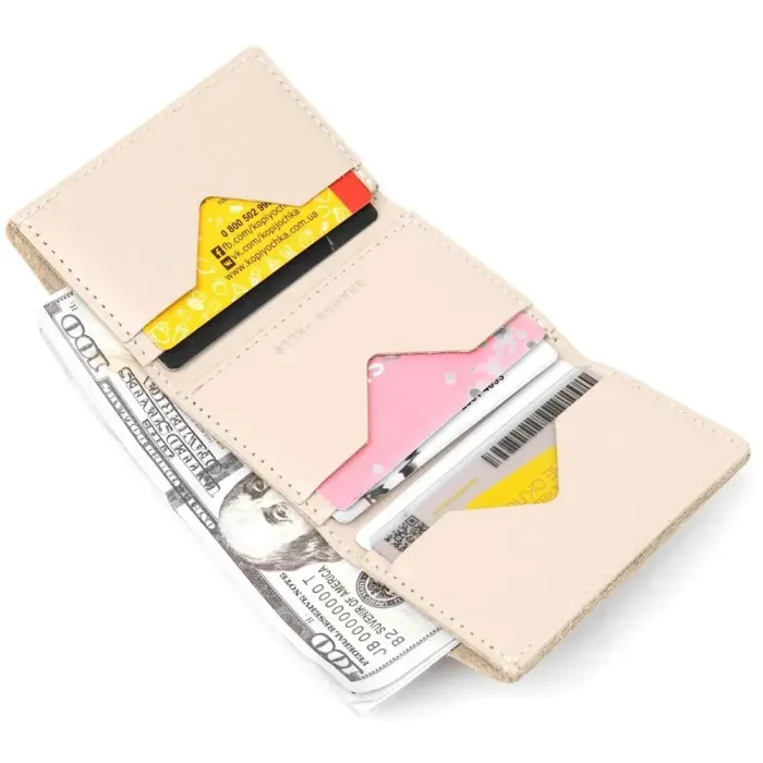 Невеликий портмоне унісекс GRANDE PELLE 11465 Бежевий