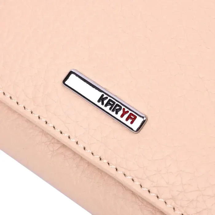 Невеликий жіночий портмоне з монетницею з натуральної шкіри KARYA 21320 Молочний