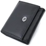 Невеликий жіночий портмоне з монетницею з натуральної шкіри ST Leather 22730 Чорний