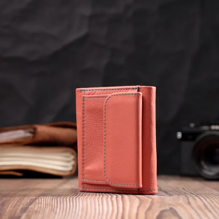 Небольшой кошелек для модниц из натуральной кожи ST Leather 19505 Оранжевый