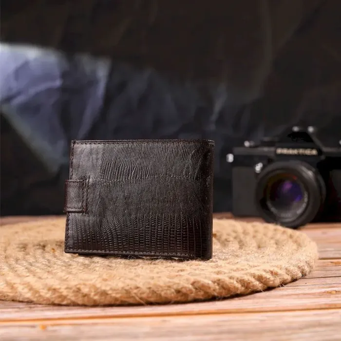 Небольшой мужской кошелек из натуральной фактурной кожи CANPELLINI 21507 Коричневый