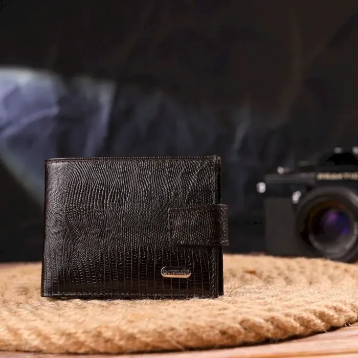 Небольшой мужской кошелек из натуральной фактурной кожи CANPELLINI 21507 Коричневый