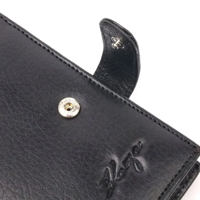 Невеликий чоловічий гаманець із натуральної шкіри KARYA 21040 Чорний