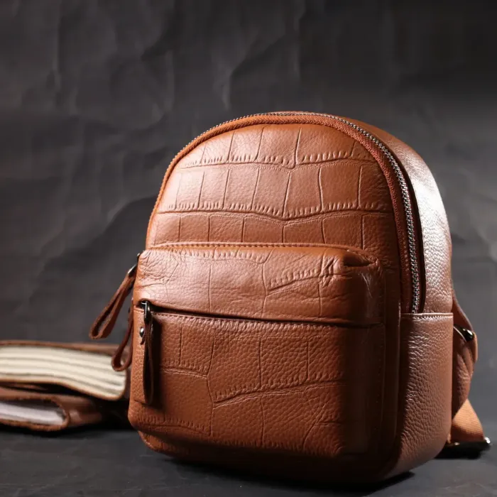 Невеликий стильний рюкзак з натуральної шкіри Vintage 22433