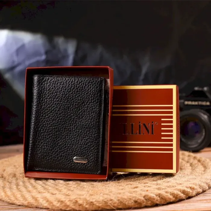 Небольшой вертикальный кошелек из натуральной кожи CANPELLINI 21671 Черный