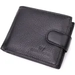 Невеликий місткий гаманець із натуральної шкіри ST Leather 22456 Чорний