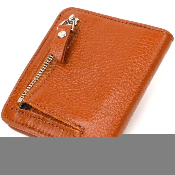 Невеликий жіночий гаманець із натуральної шкіри флотар CANPELLINI 21796 Світло-коричневий