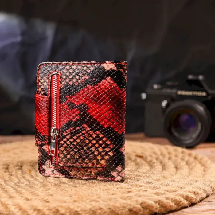 Небольшой женский кошелек из натуральной кожи с тиснением под змею CANPELLINI 21667 Разноцветный