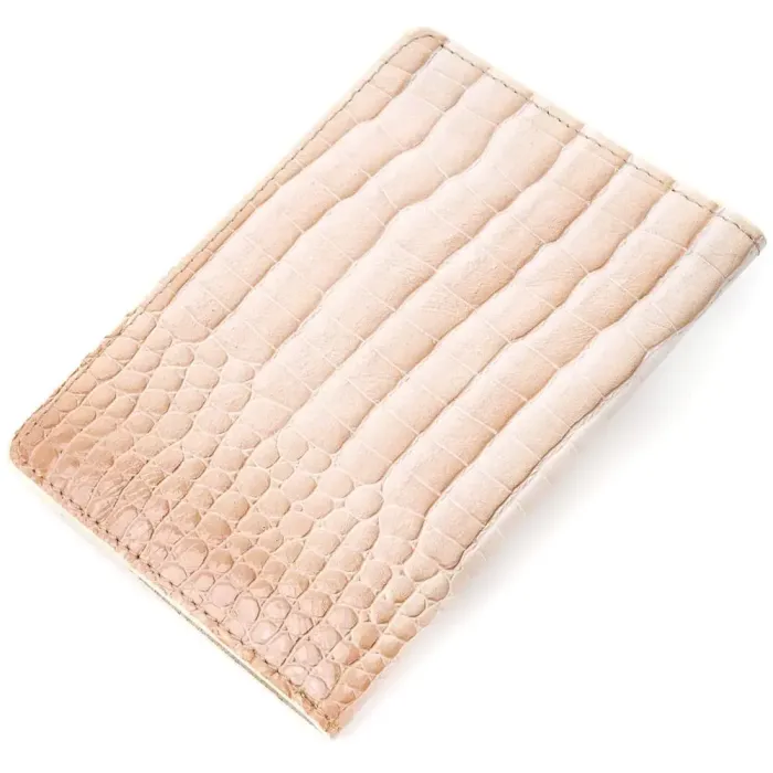 Незвичайна обкладинка на паспорт із фактурної шкіри під рептилію KARYA 20921 Молочний