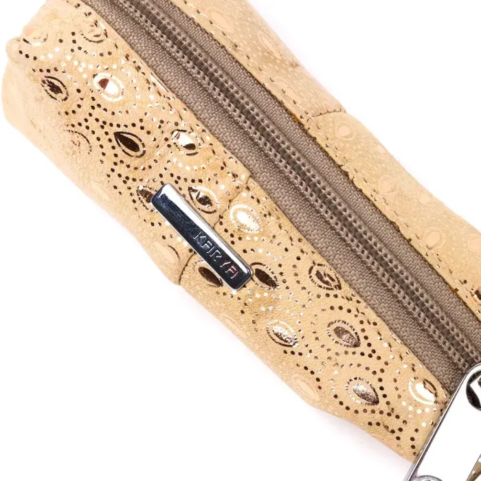 Незвичайна містка ключниця KARYA 20933 шкіряна Золотистий