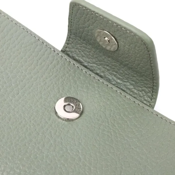 Необычный вертикальный женский кошелек из натуральной кожи KARYA 21156 Бирюзовый