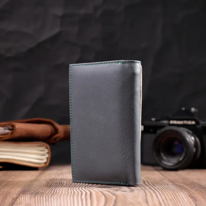 Необычный женский кожаный кошелек в три сложения ST Leather 19446 Разноцветный