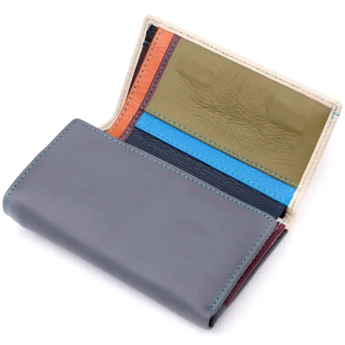 Необычный женский кожаный кошелек в три сложения ST Leather 19446 Разноцветный
