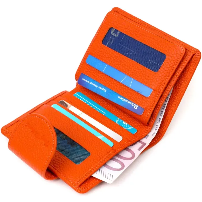 Неповторний жіночий гаманець з натуральної шкіри Tony Bellucci 22064 Помаранчевий