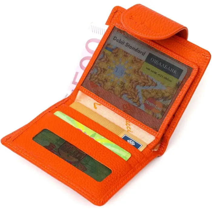 Неповторний жіночий гаманець з натуральної шкіри Tony Bellucci 22064 Помаранчевий