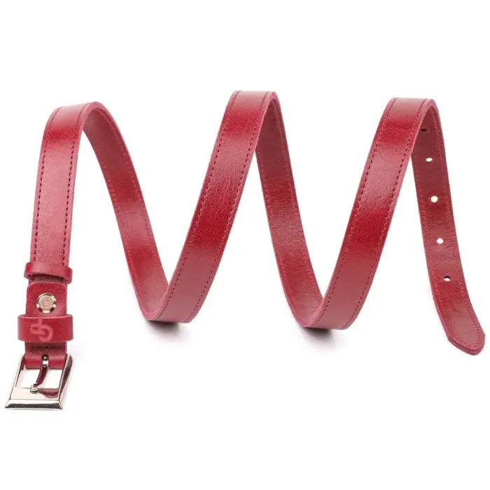 Неповторний жіночий ремінь із натуральної шкіри Grande Pelle 21447 Бордовий