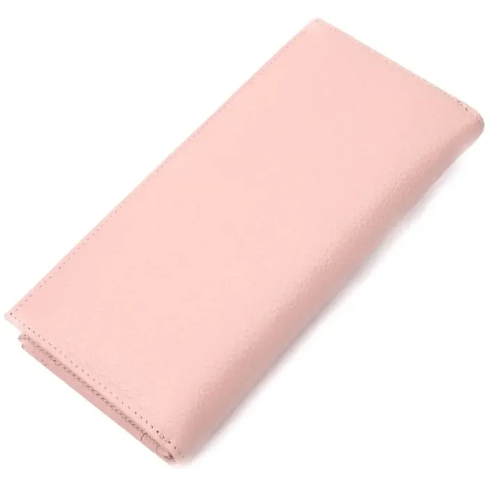 Ніжний жіночий горизонтальний гаманець із натуральної шкіри KARYA 21094 Пудровий