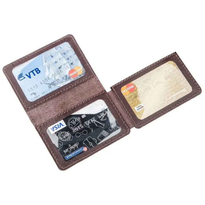 Обкладинка для авто документів 3 слота шкіряна Shvigel 13967 Коричнева