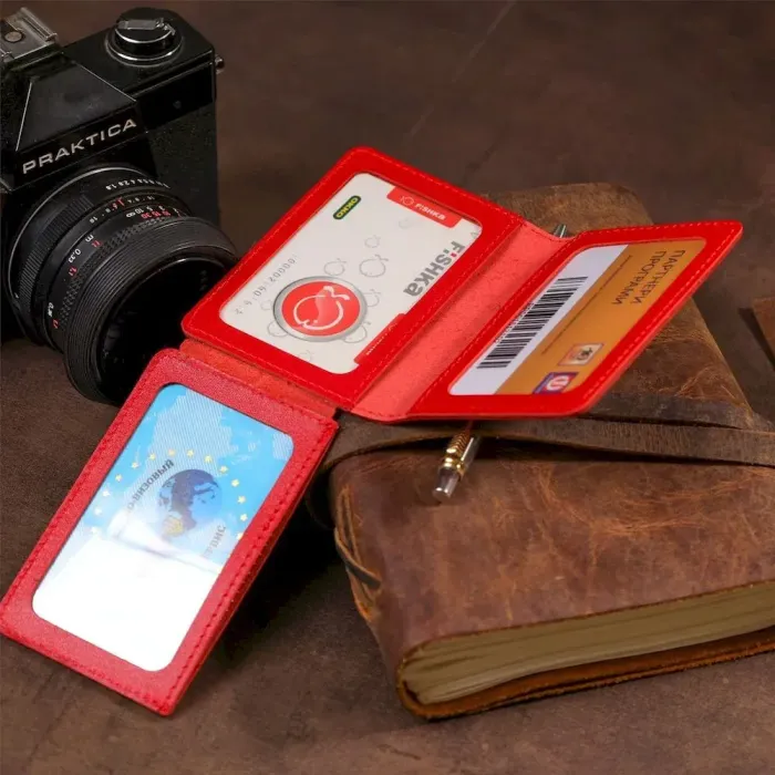 Обкладинка для авто документів на 3 слоти шкіряна Shvigel 13965 Червона