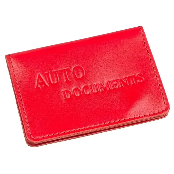 Обкладинка для авто документів на 3 слоти шкіряна Shvigel 13965 Червона