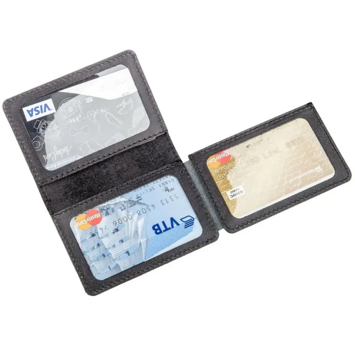 Обкладинка для авто документів на 3 слоти шкіряна Shvigel 13966 Чорна