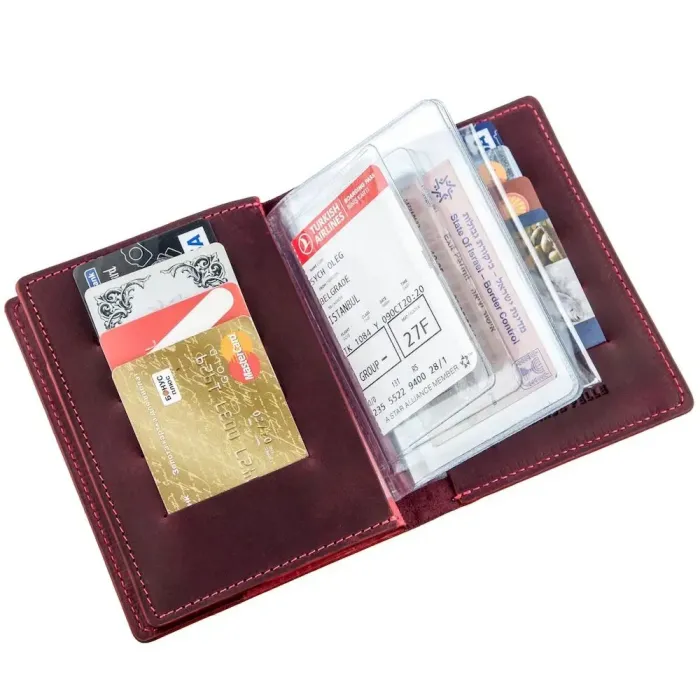 Обкладинка для автодокументів шкіряна GRANDE PELLE 11190 Бордова