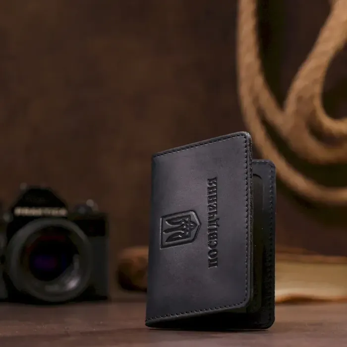 Обкладинка для посвідчення шкіряна Shvigel 13944 Чорна