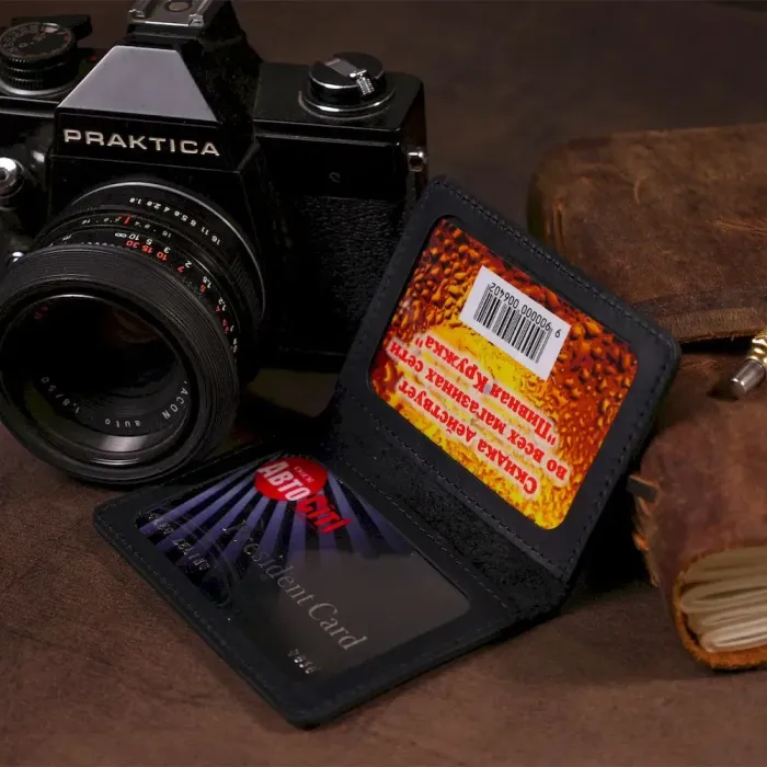 Обкладинка для посвідчення шкіряна Shvigel 13944 Чорна